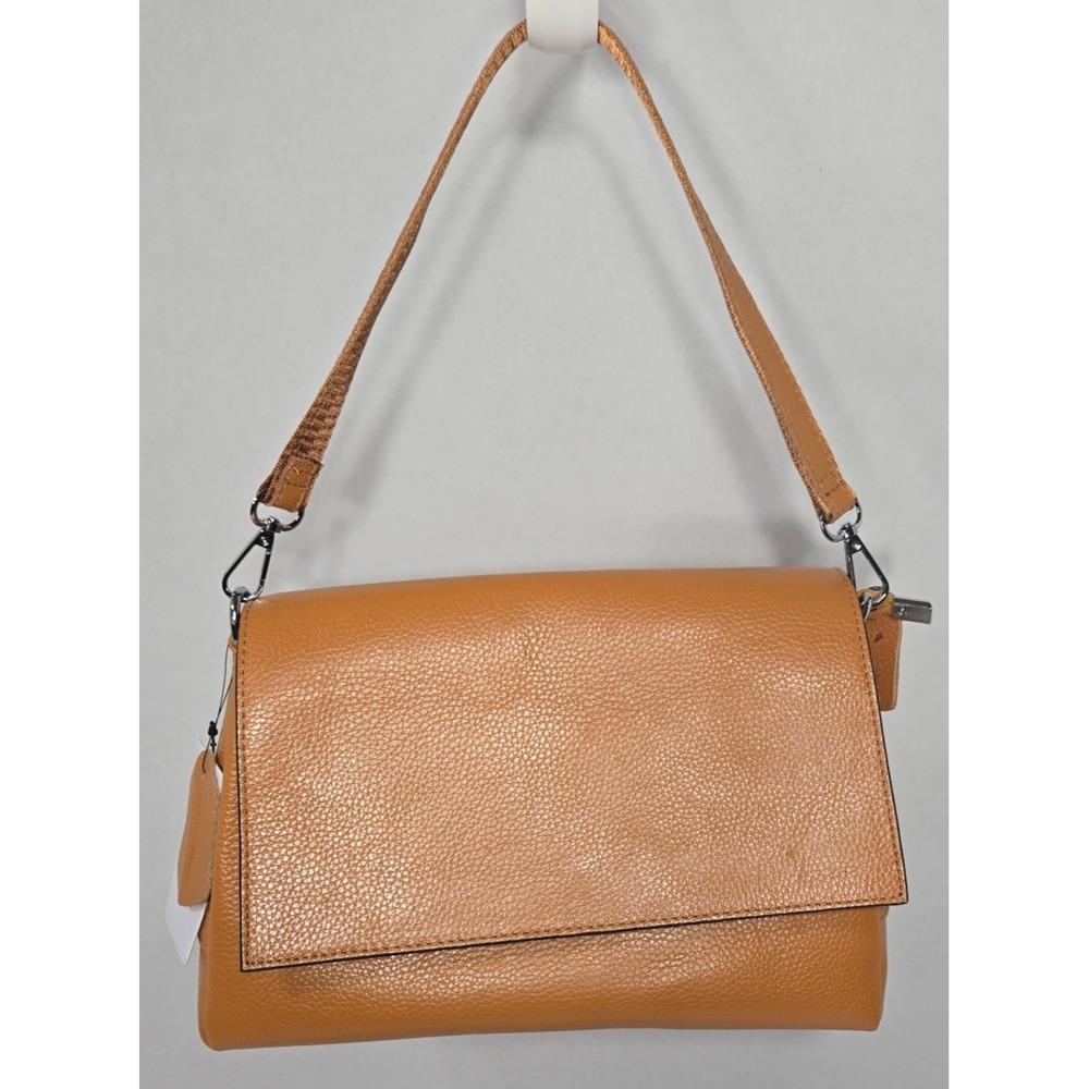 100% Leather Armbag / Handbag Caramel Brown Detachable Strap NWOT